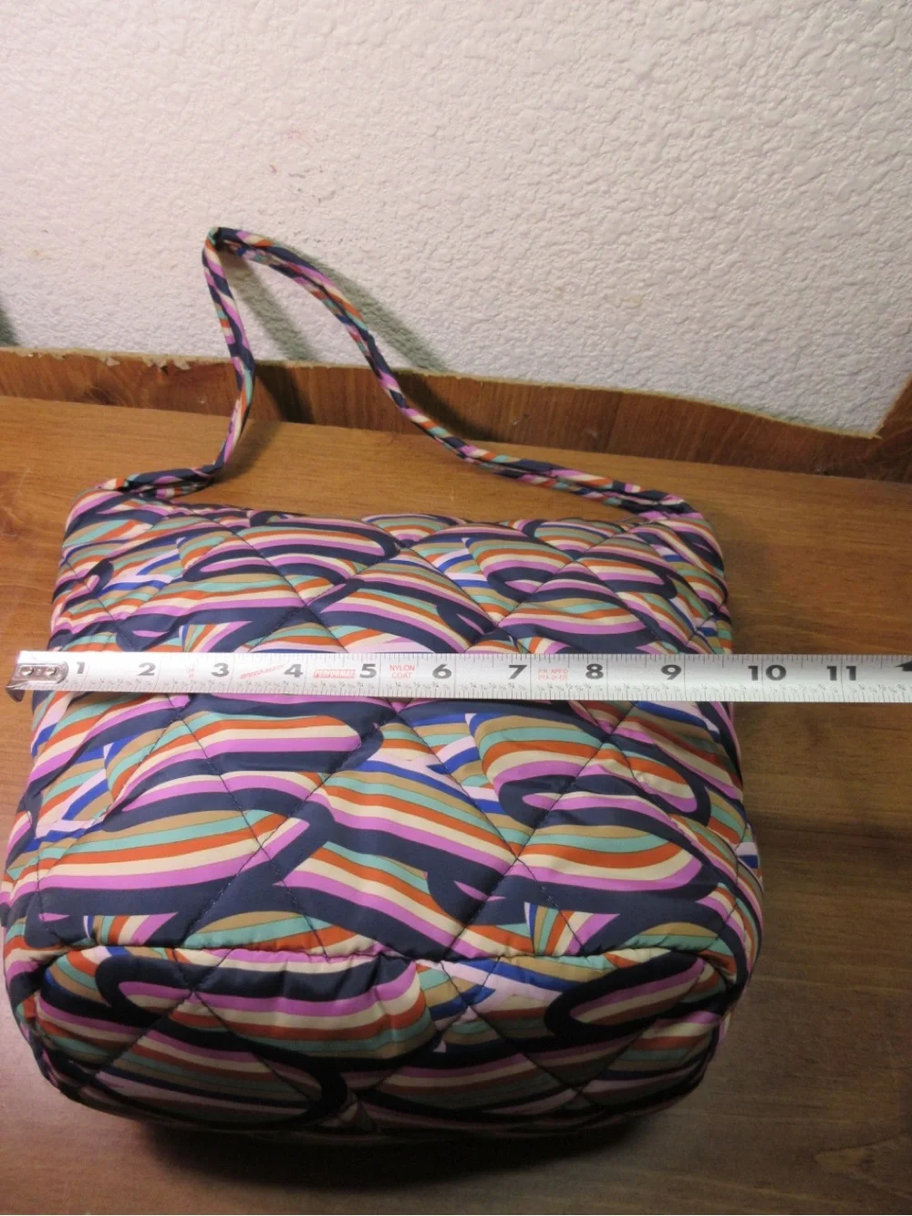 Vera Bradley Quilted Shoulder Bag in Purple Stripe Swirl